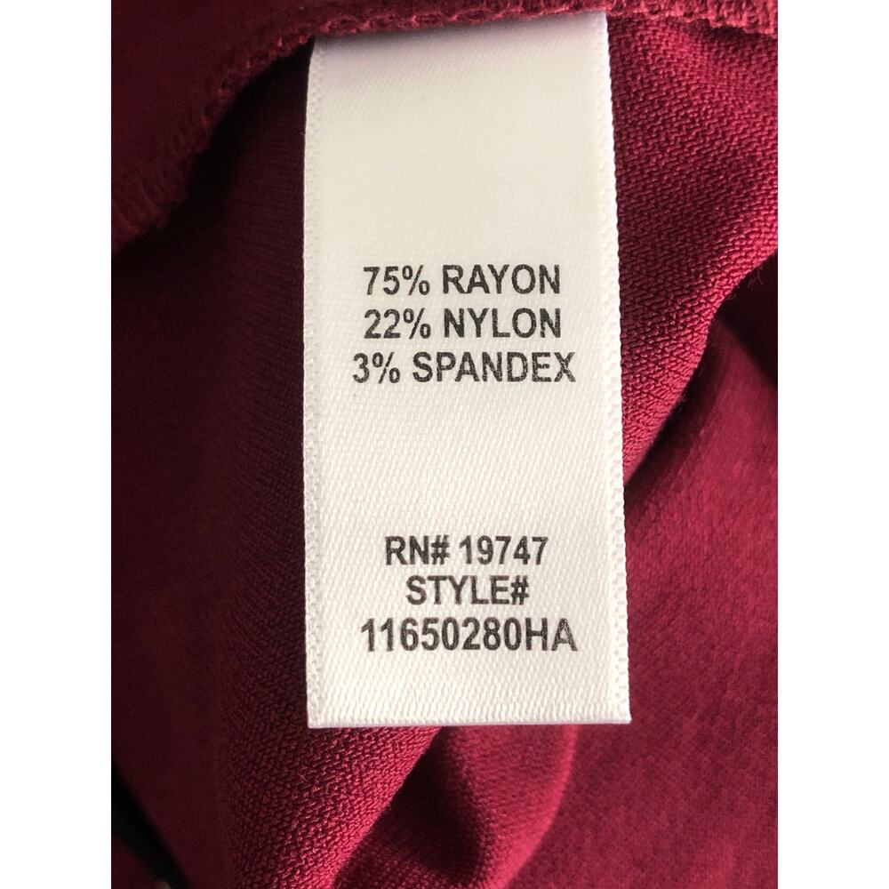 Counterparts Mid-Rise Boot Cut Pants Burgundy Women's XL NEW - Picture 4 of 7